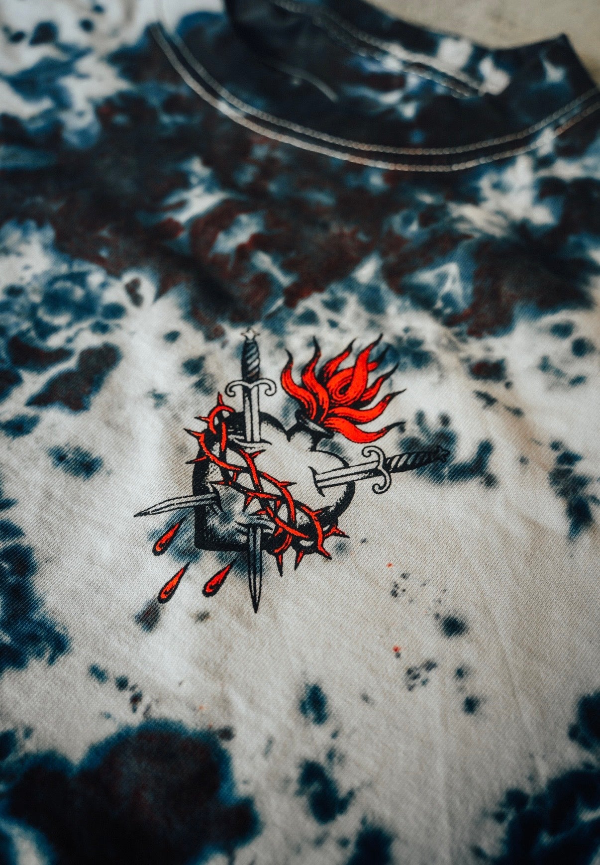 Early access "sacred heart" custom dyed oversized tank