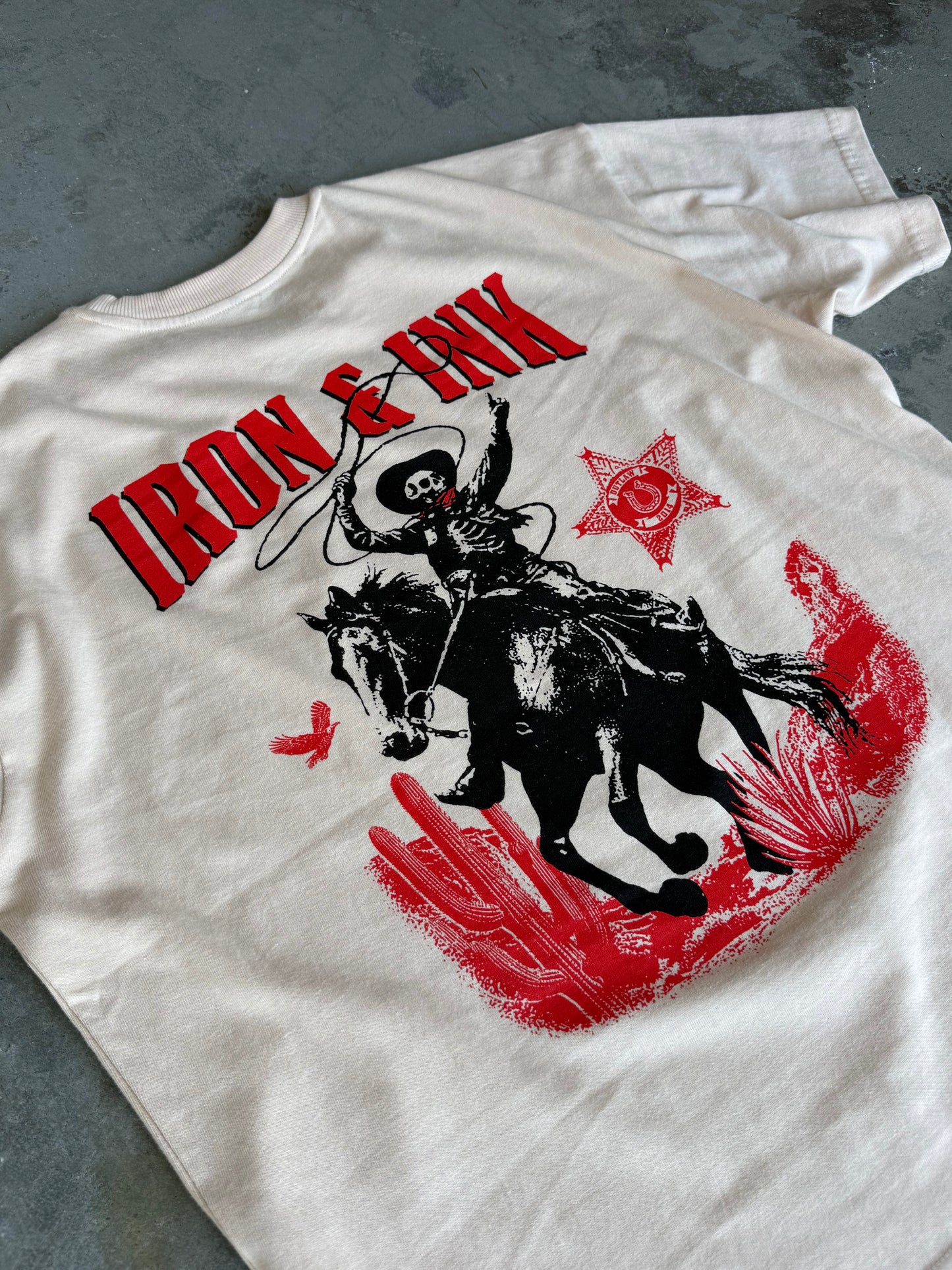 New "Outlaws Never Die" garment dyed shirt- dusty rose