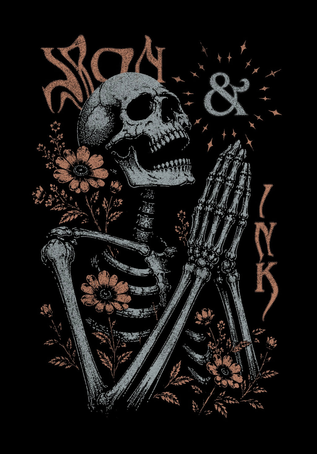 (Early Access" Praying hands" oversized shirt- Black