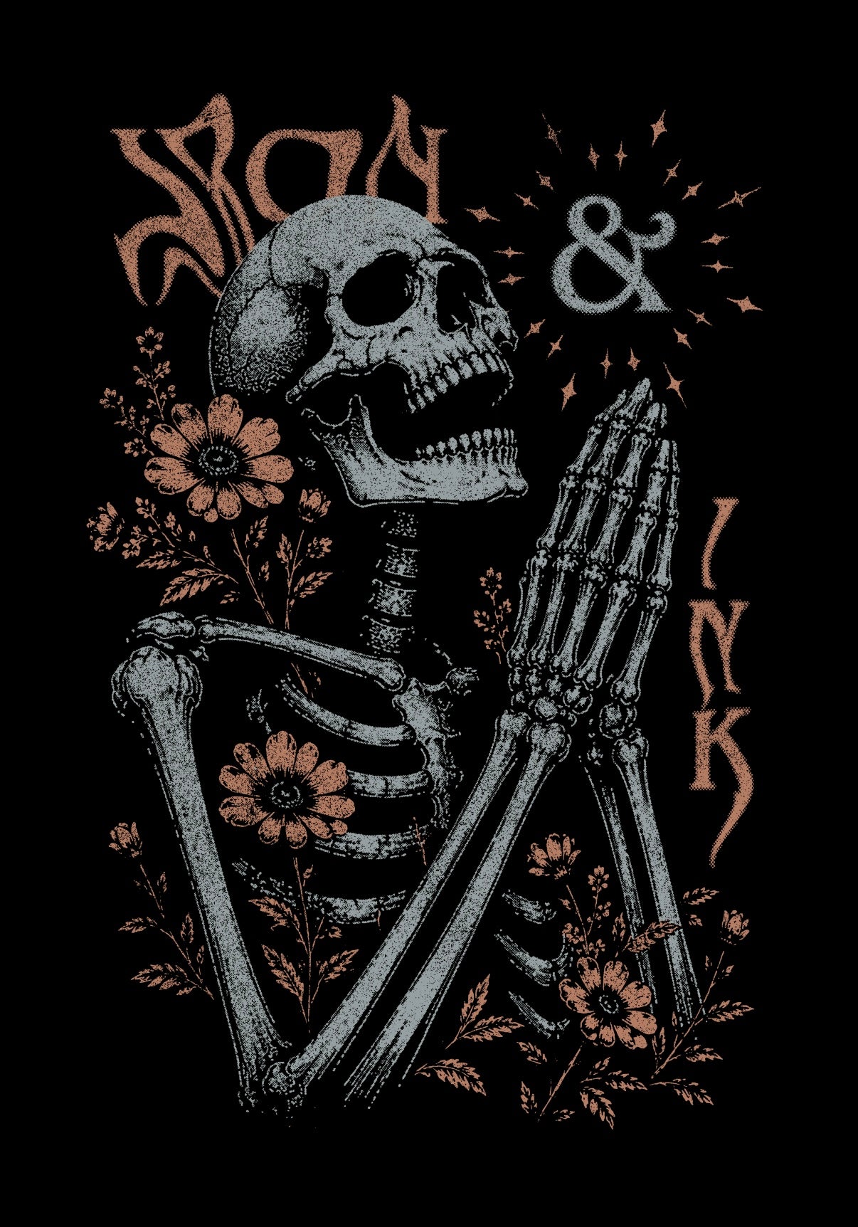 (Early Access" Praying hands" oversized shirt- Black
