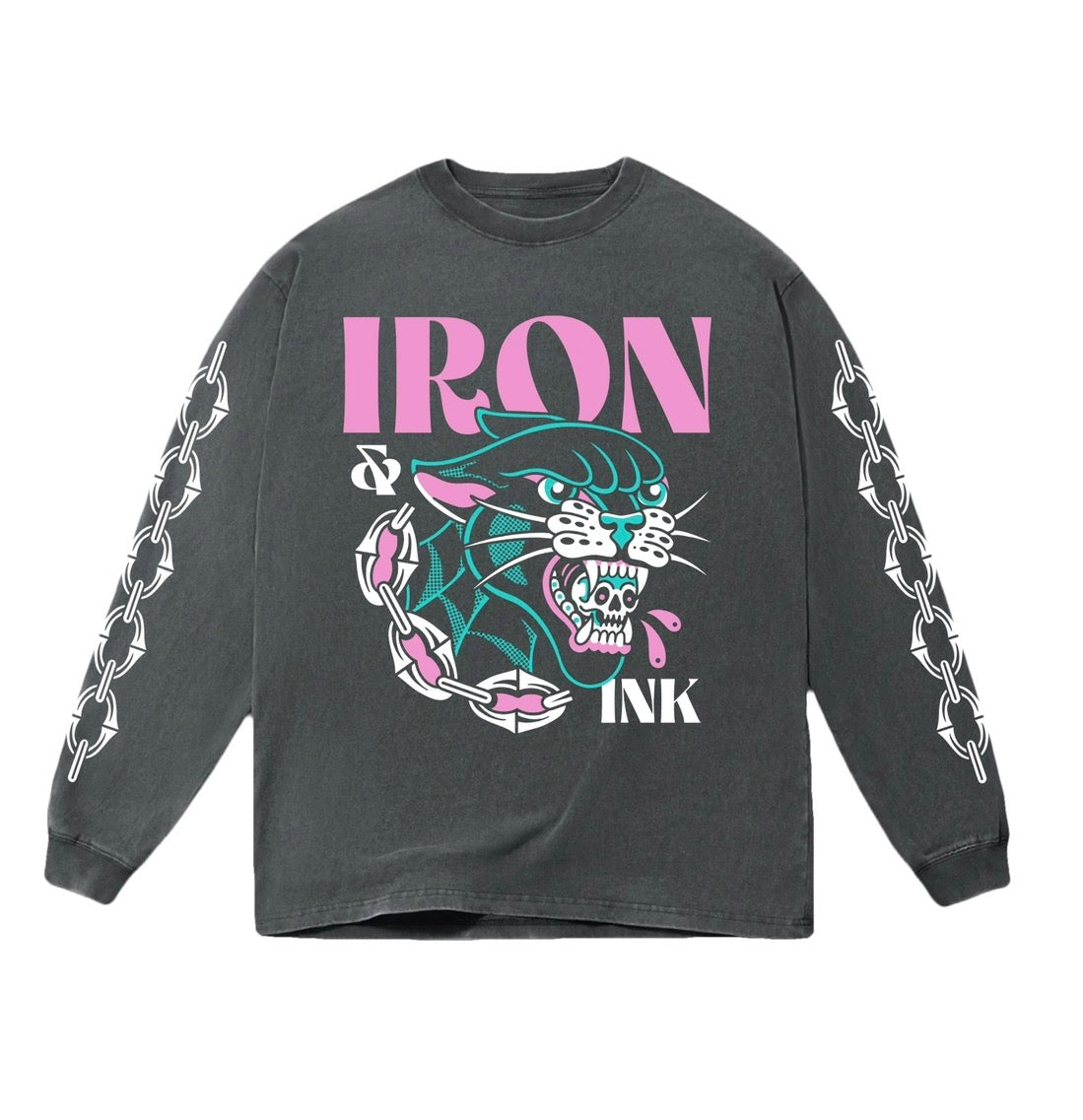 (Early access) Panther "Miami Vice" edition- long sleeve oversized shirt-faded black