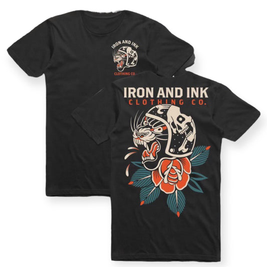 "moto panther" T-shirt-Black