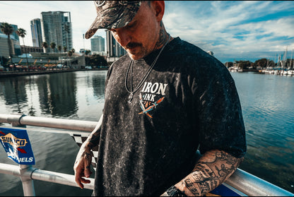 New "panther sword" shirt-acid wash black oversized