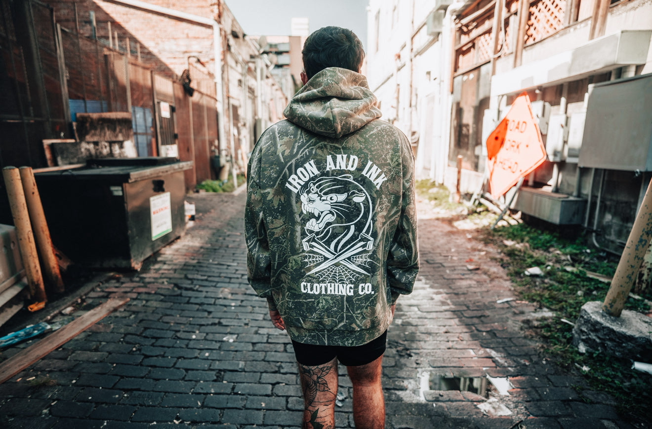 Restocked!! (preorder) Deadwood camo hoodie- panther
