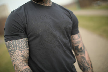 “EXCLUSIVE” Eagle and Rose Unisex Tee Shirt- Graphite/Black