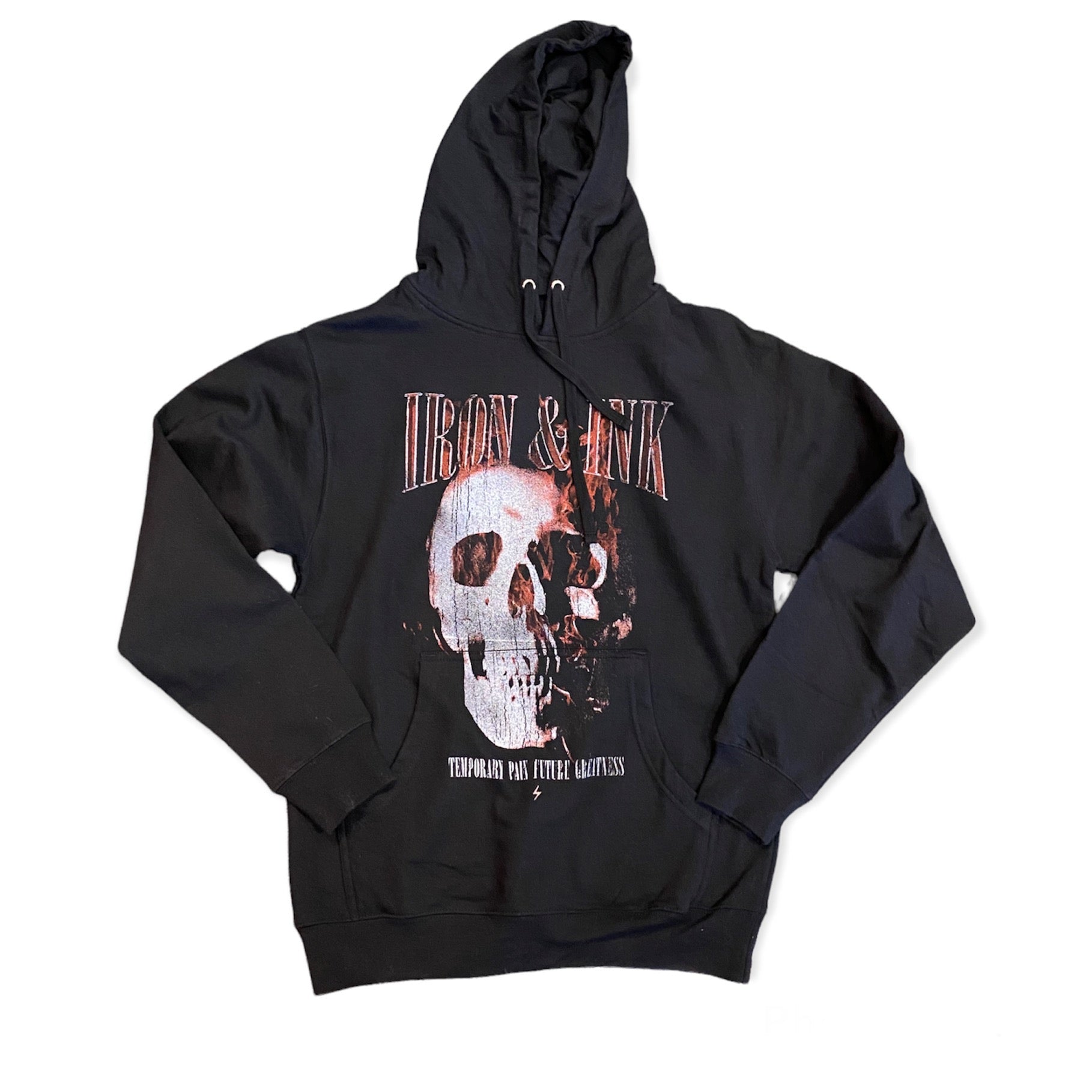 Vintage Skull Unisex Pull Over Hoodie- Black