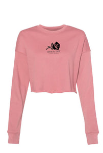 Ladies Strength Prevails Crop Crew Sweater- Mauve